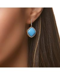 Nina Jacey Drop Earring-gold/white/turquoise - Blue