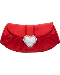 Nina - Apolina-red Rouge crystal Heart Adorned Clutch - Lyst