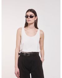 NINETY PERCENT - Lightweight Cotton Loose Tank In White - Lyst
