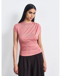 NINETY PERCENT - Jamie Drape Top In Melon - Lyst