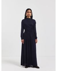 NINETY PERCENT - Romy Dress In Darkest Navy - Lyst