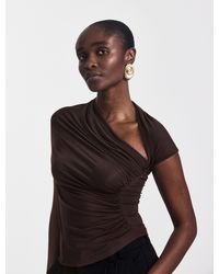 NINETY PERCENT - Skylar Top In Bitter Chocolate - Lyst