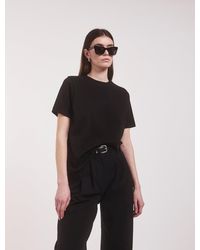 NINETY PERCENT - Compact Cotton Oversized T-shirt In Black - Lyst