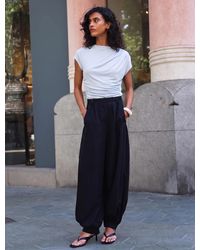 NINETY PERCENT - Jamie Drape Top In Icy Blue - Lyst