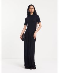 NINETY PERCENT - Nell Sarong Skirt Funnel Neck Dress In Black - Lyst