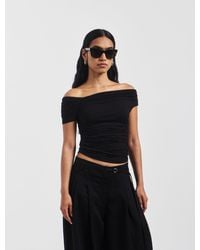 NINETY PERCENT - Katie Ruched Top In Black - Lyst