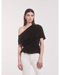 NINETY PERCENT - Agathi Draped Top In Black - Lyst