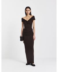 NINETY PERCENT - Leah Ruched Maxi Skirt In Bitter Chocolate - Lyst