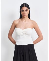 NINETY PERCENT - Lilly Twist Front Bandeau In Chalk - Lyst