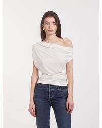 NINETY PERCENT - Tanz Draped Top In Off White - Lyst