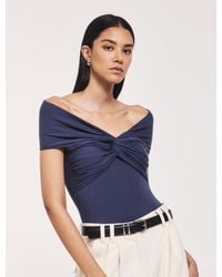 NINETY PERCENT - Laila Twist Front Bodysuit In Nightime - Lyst