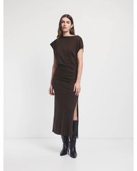 NINETY PERCENT - Gabriel Jersey Dress In Turkish Coffee - Lyst