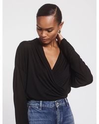 NINETY PERCENT - Calix Draped Top In Black - Lyst
