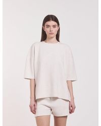 NINETY PERCENT - Classic Lounge T-shirt In Oatmeal Marl - Lyst