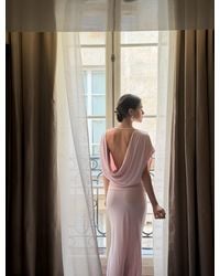 NINETY PERCENT - Ramona Blouson Maxi Dress With Full Hem In Dusk Pink - Lyst