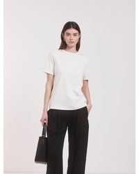 NINETY PERCENT - Compact Cotton Oversized T-shirt In Off White - Lyst