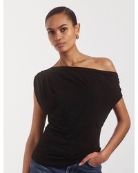 NINETY PERCENT - Tanz Draped Top In Black - Lyst