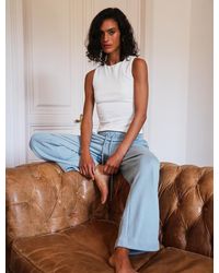 NINETY PERCENT - Straight Leg Sweatpant In Powder Blue - Lyst