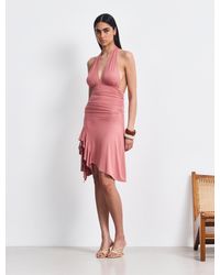 NINETY PERCENT - Pippa Halter Dress In Melon - Lyst