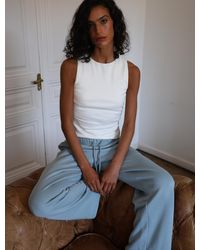 NINETY PERCENT - Maya Cropped Tank In Chalk White - Lyst