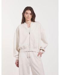 NINETY PERCENT - Classic Lounge Zip Jacket In Oatmeal Marl - Lyst
