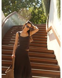 NINETY PERCENT - Aki Cami Top In Bitter Chocolate - Lyst