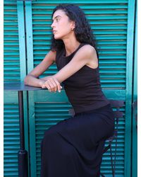 NINETY PERCENT - Maya Cropped Tank In Bitter Chocolate - Lyst