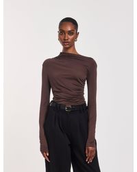 NINETY PERCENT - Iphis Draped Long Sleeve Top In Bracken - Lyst