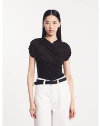 NINETY PERCENT - Indie Wrap Top In Bitter Chocolate - Lyst