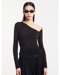 NINETY PERCENT - Parker Asymmetrical Top In Bitter Chocolate - Lyst