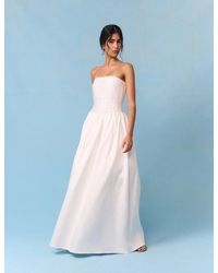 Nobody's Child - Bridal Satin Column Strapless Opal Maxi Dress - Lyst