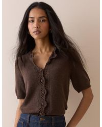 Nobody's Child - Wool-Blend Crochet Trim Cardigan - Lyst