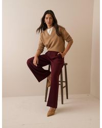 Nobody's Child - Burgundy High Waisted Rue Wide Leg Trousers - Lyst