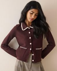 Nobody's Child - Contrast Trim Crochet Cardigan - Lyst