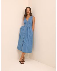 Nobody's Child - Mid-Wash Denim Sleeveless Starlight Midi Dress - Lyst