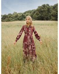 Nobody's Child - Burgundy Printed Brooklyn Midi Shirt Dress - Lyst