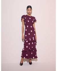 Nobody's Child - Polka Dot Ruffle Marley Maxi Dress - Lyst