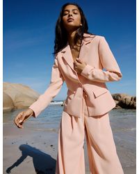Nobody's Child - Peach Cinched Waist Crepe Blazer - Lyst