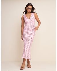 Nobody's Child - And Polka Dot Satin Midi Skirt - Lyst