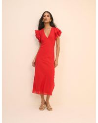 Nobody's Child - Frill Sleeve Layla Midi Dress - Lyst