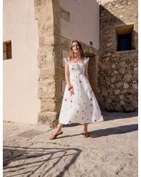 Nobody's Child - Floral Shirred Christina Midi Dress - Lyst