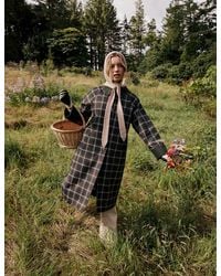 Nobody's Child - And Tartan Collared Relaxed Fit Car Coat - Lyst
