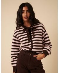 Nobody's Child - And Striped Tie Neck Cardigan - Lyst