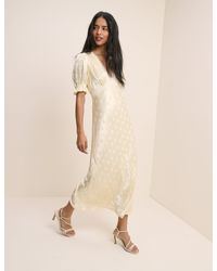 Nobody's Child - Butter Polka Dot Satin Angela Midi Dress - Lyst