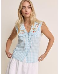 Nobody's Child - Gingham Embroidered Birdie Blouse - Lyst