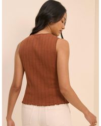 Nobody's Child - Rib And Ruffle Sheer Knit Vest - Lyst