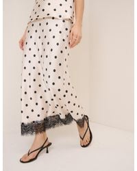 Nobody's Child - Polka Dot Satin Mila Midi Skirt - Lyst