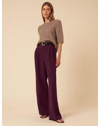 Nobody's Child - Burgundy Wide Leg Jax Crepe Trousers - Lyst