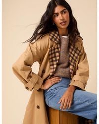 Nobody's Child - Check Trim Trench Coat - Lyst