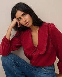 Nobody's Child - Cord Oversized Collar Blouse - Lyst
